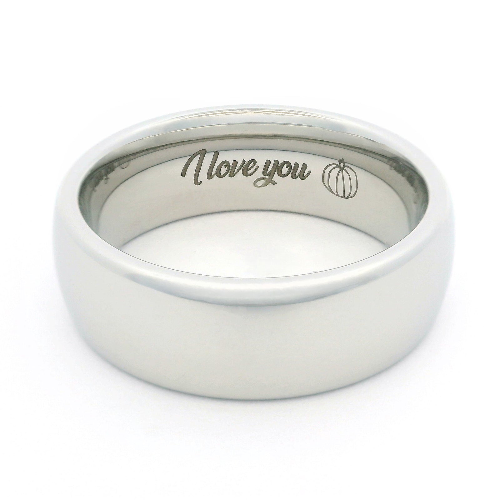 White Gold 8mm Wonder Ring Size v - Clearance 1171