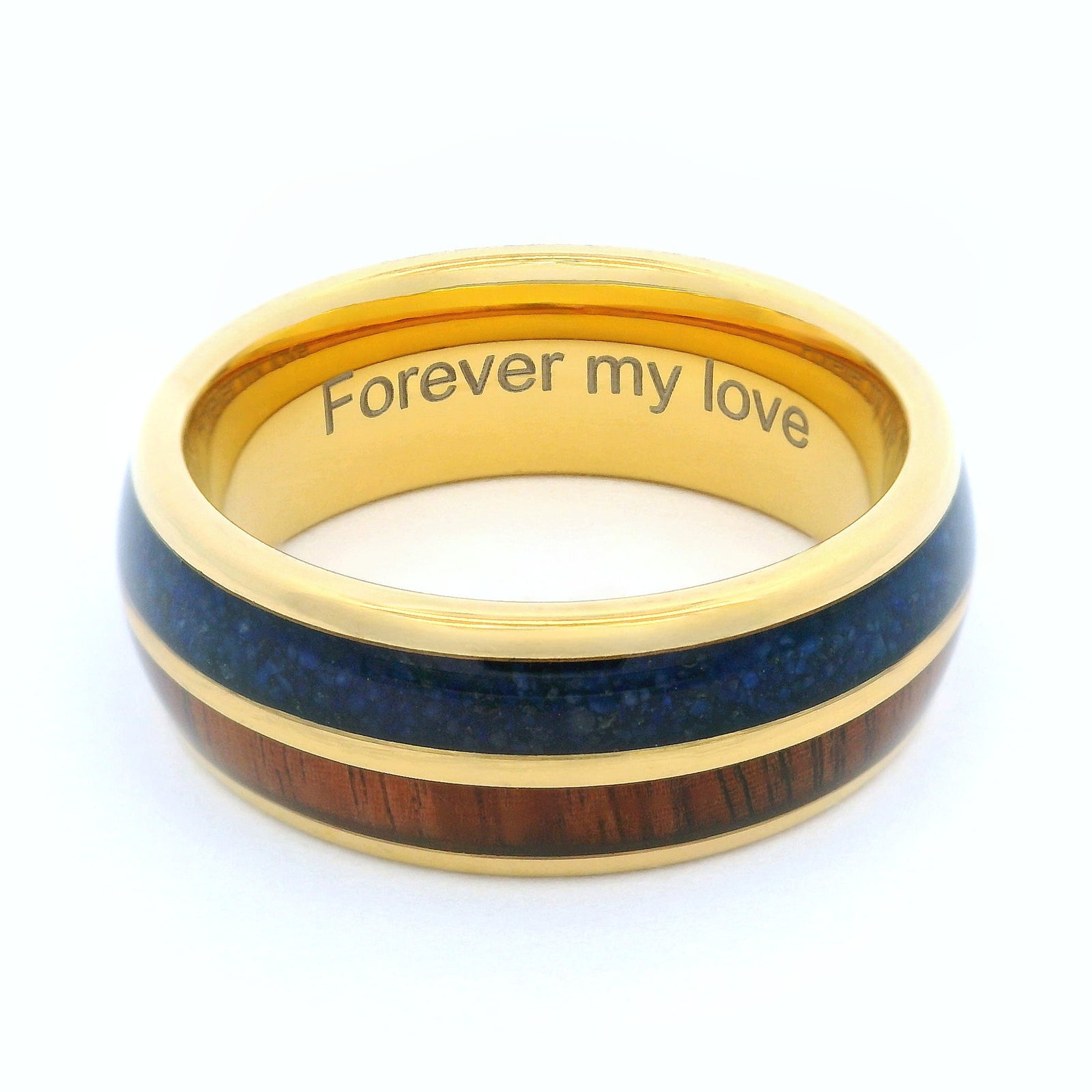 The Golden Blue 8mm Wonder Ring Size T - Clearance 1163