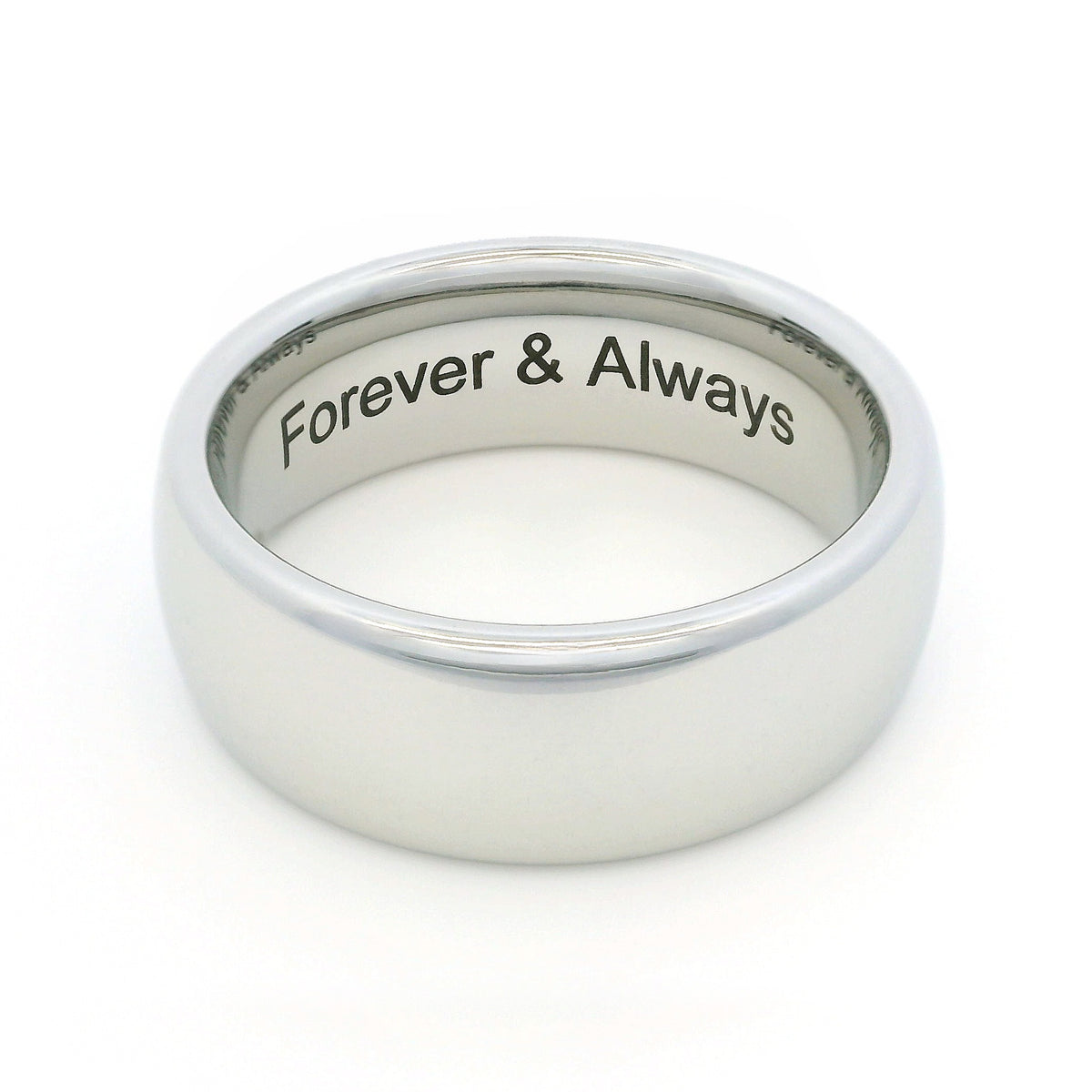 White Gold 8mm Wonder Ring Size T - Clearance 1170