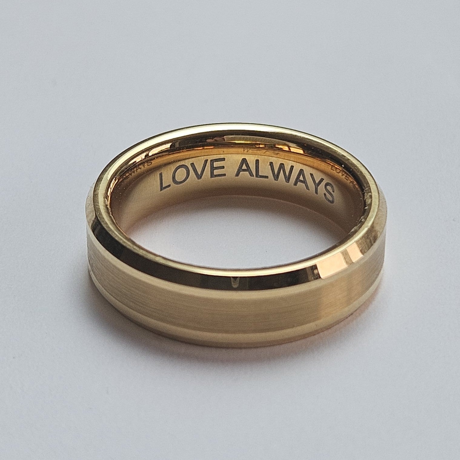 Gold Brushed 6mm Wonder Ring Size N - Clearance 1068