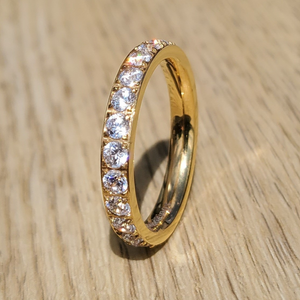 Gold 3mm Full Glitz Ring