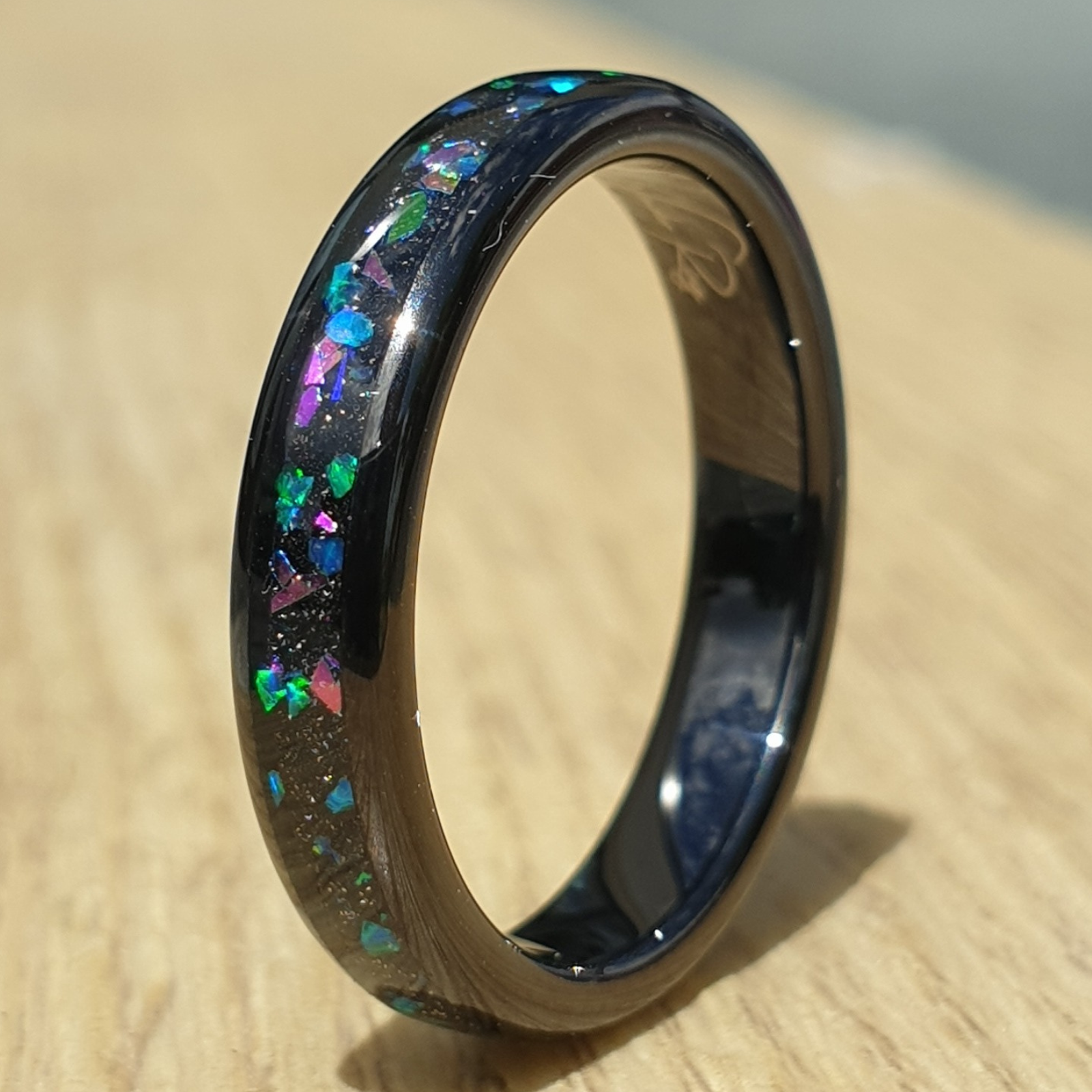 Mens opal 2025 wedding ring