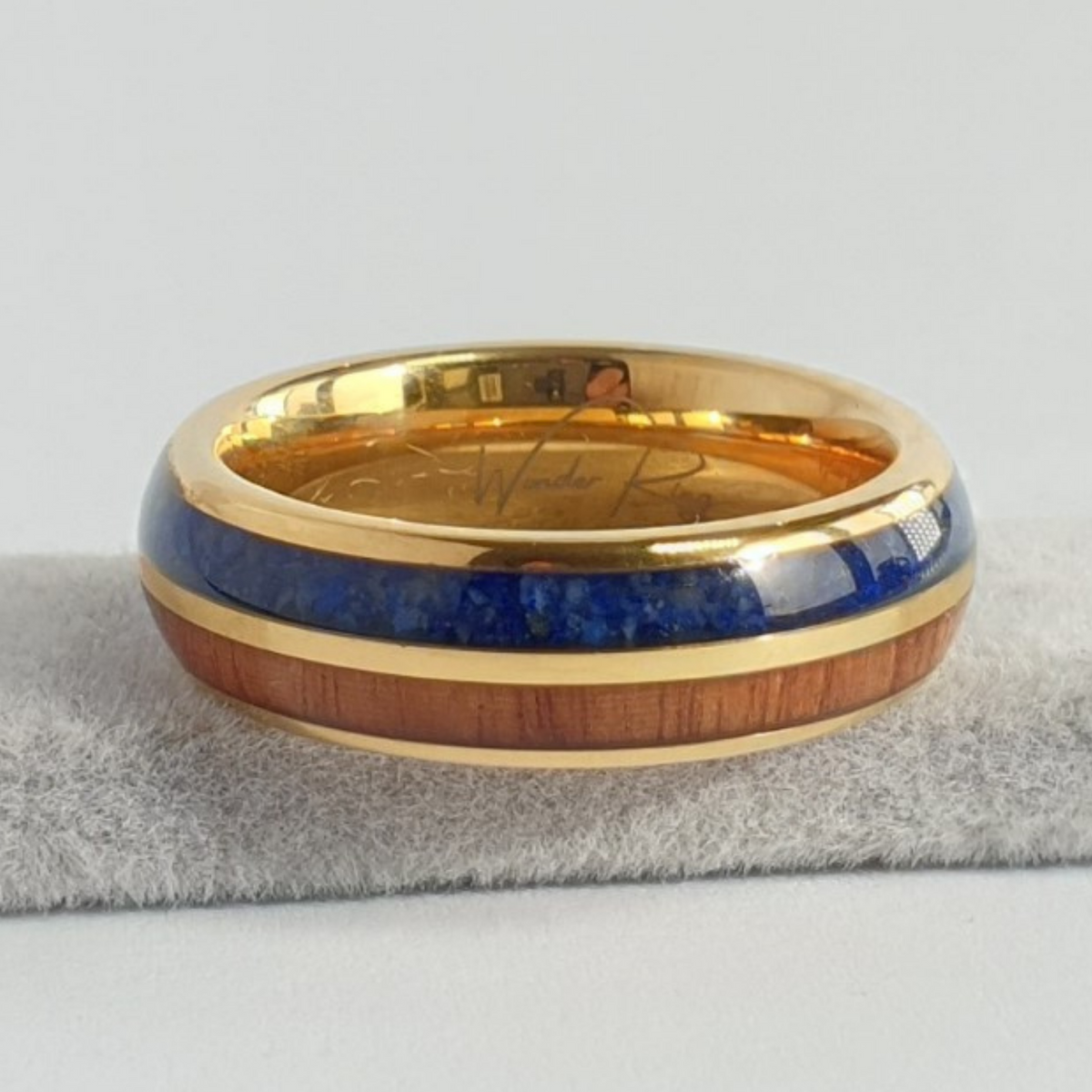 Solid Rings Blue Gold and Blue Polished Tungsten Mens 6mm Wedding Wonder Ring - Rock ...