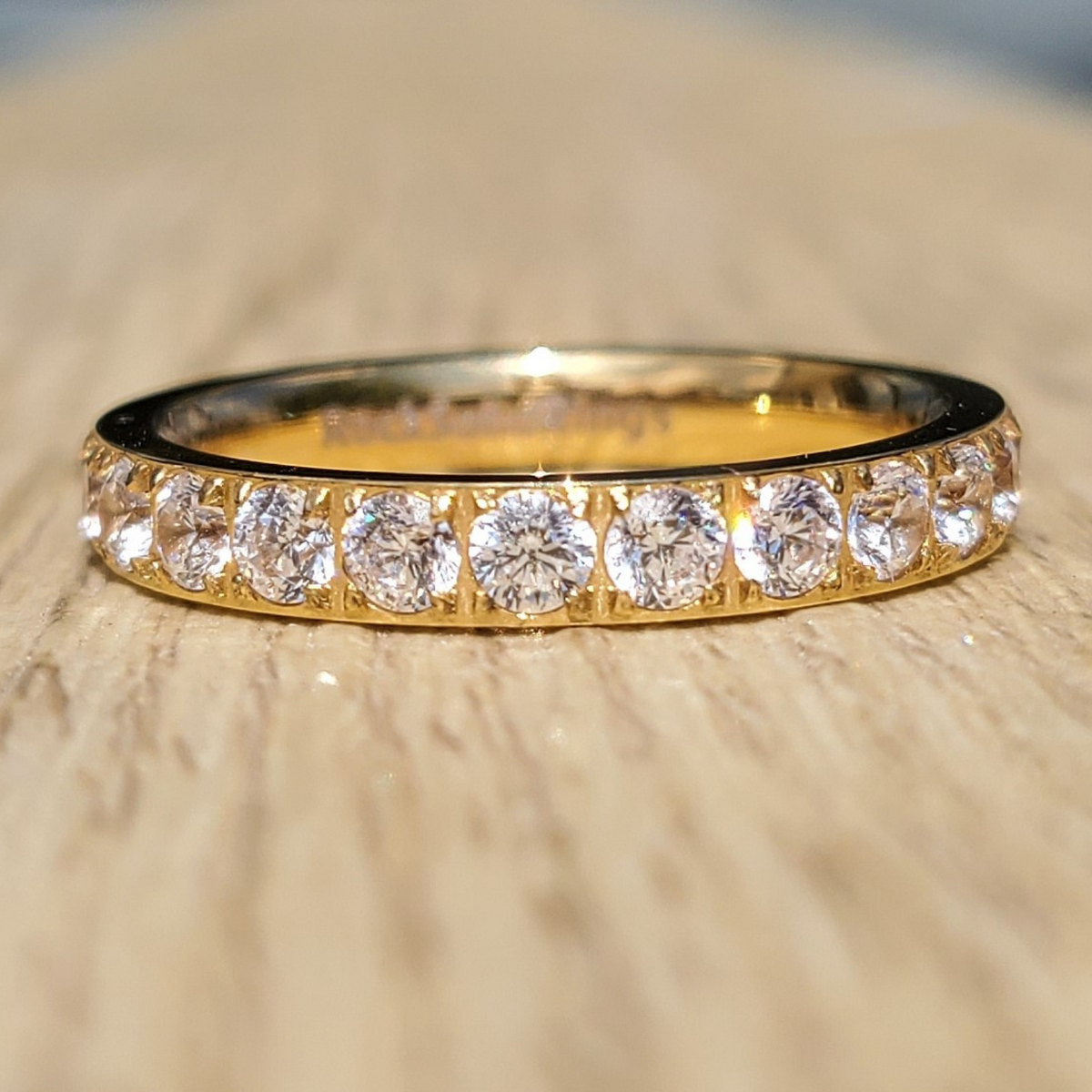 Gold 3mm Full Glitz Ring