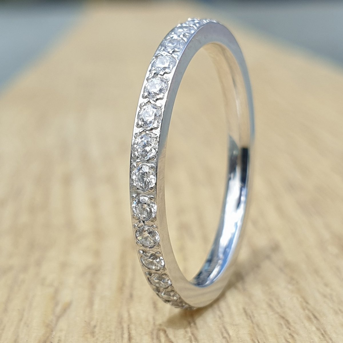 White Gold 2mm Full Glitz Ring