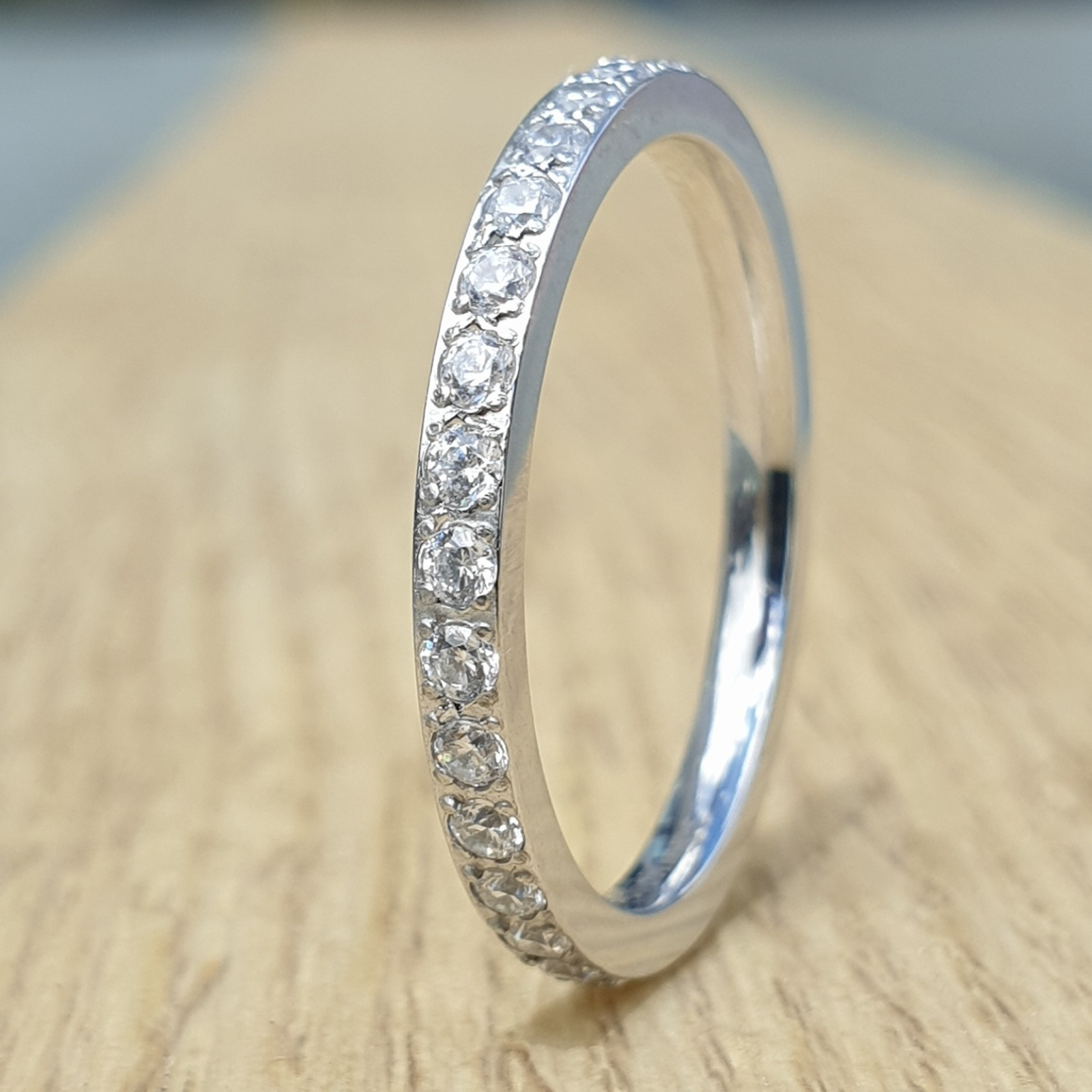 White Gold 2mm Full Glitz Ring