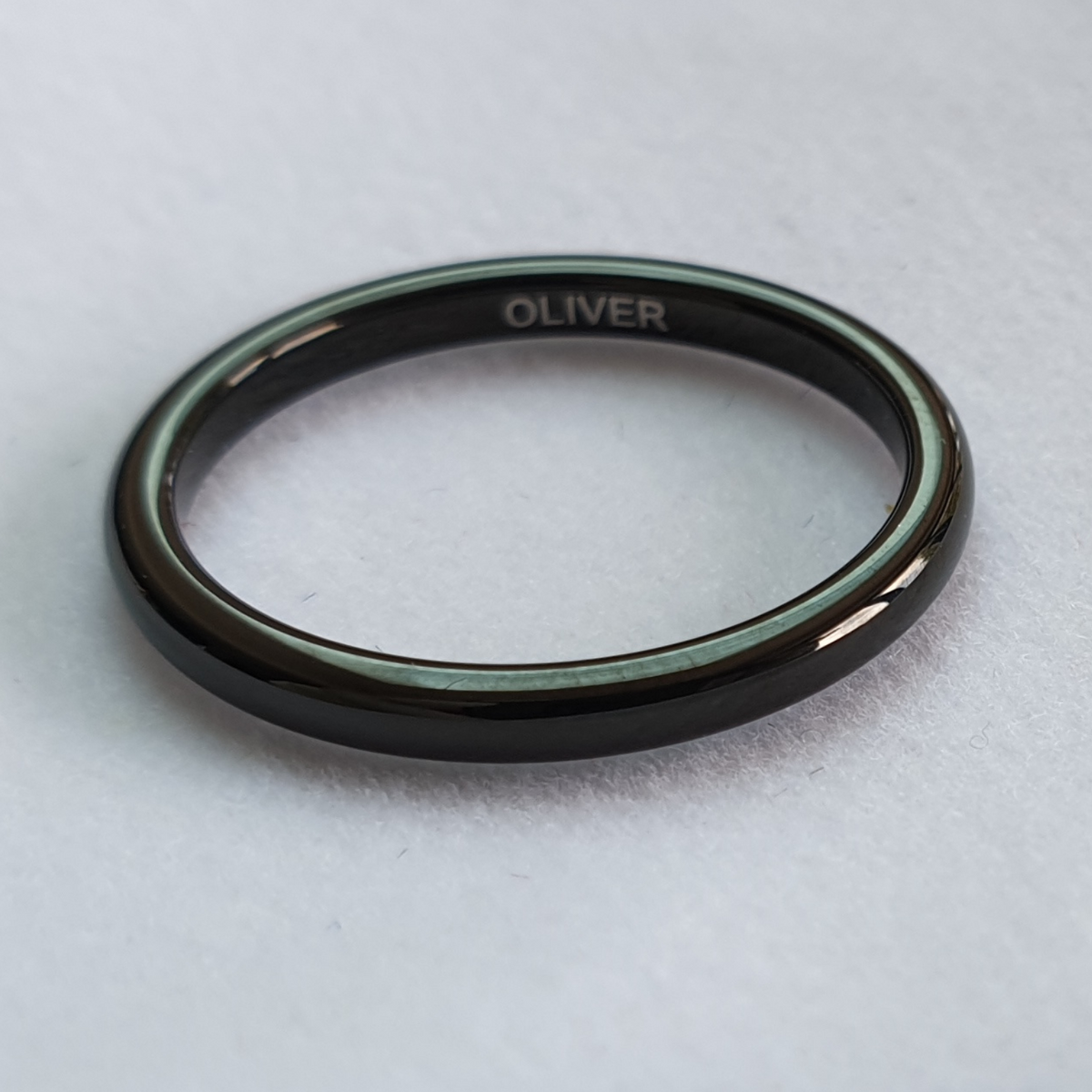 Black 2mm Engraved Wonder Ring