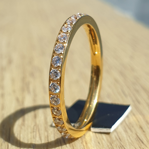 Gold 2mm Full Glitz Ring