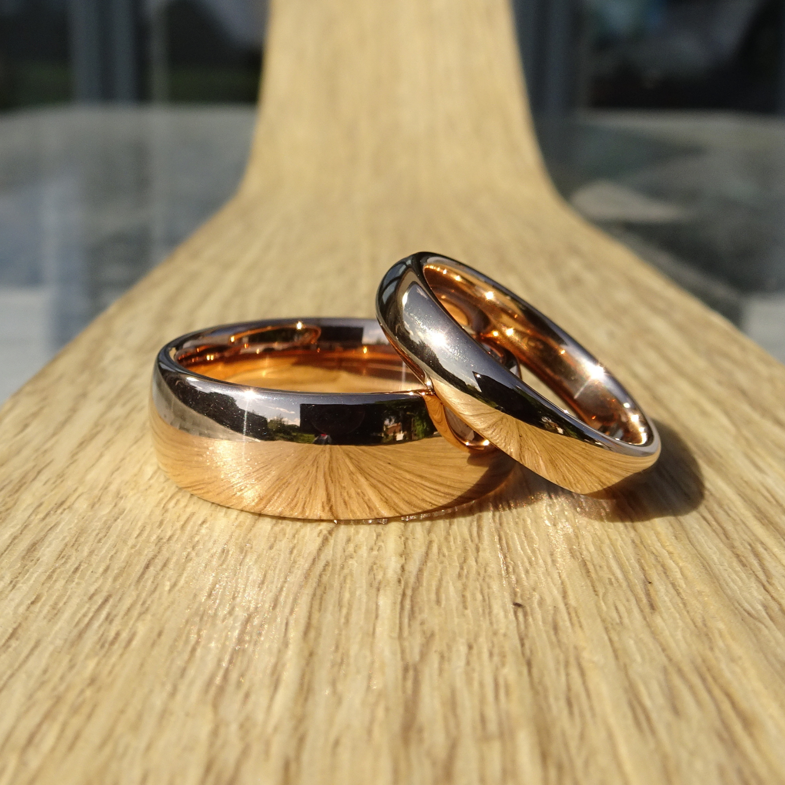 Rose Gold Highly Polished Mens 8mm Wide Tungsten Wedding Wonder