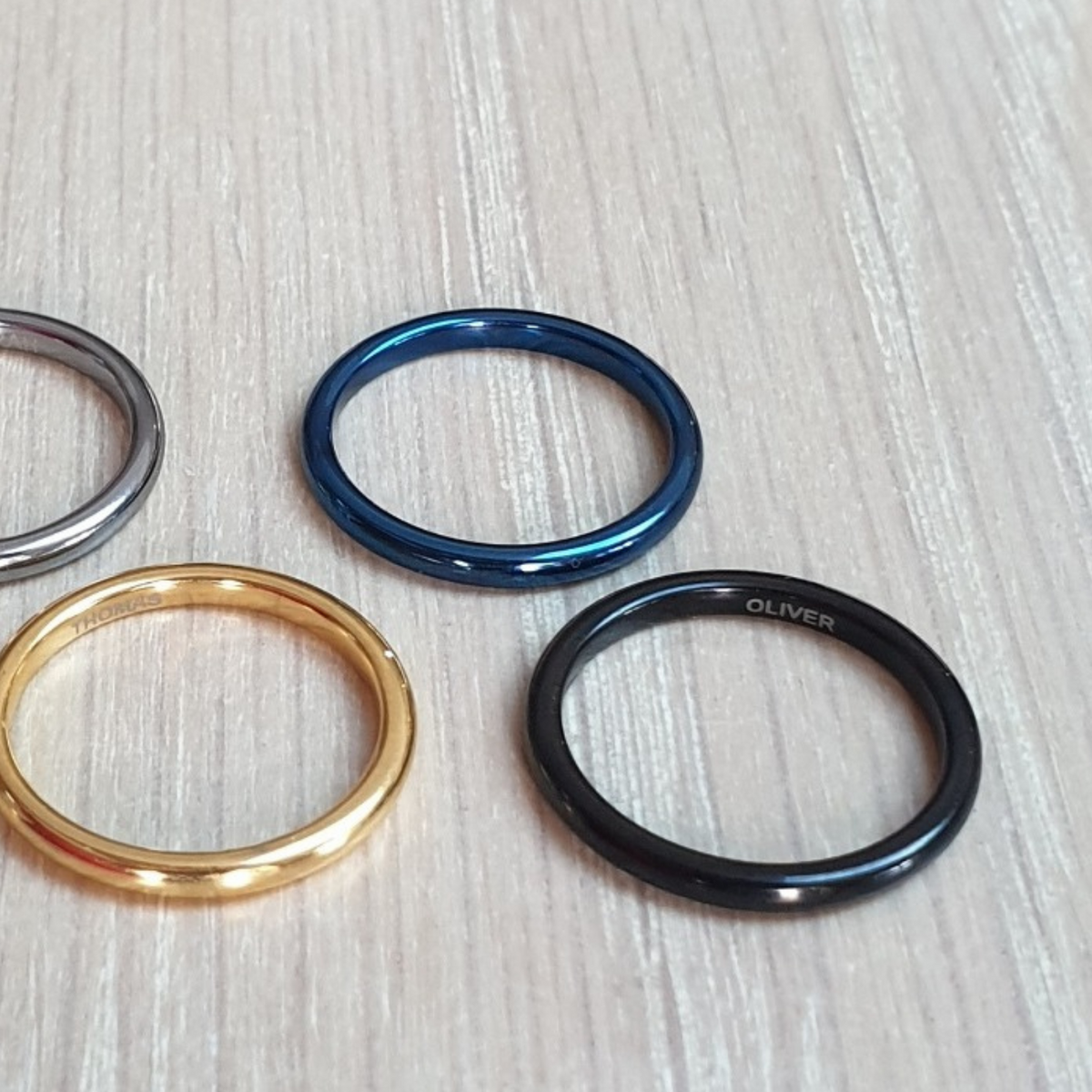 Black 2mm Engraved Wonder Ring