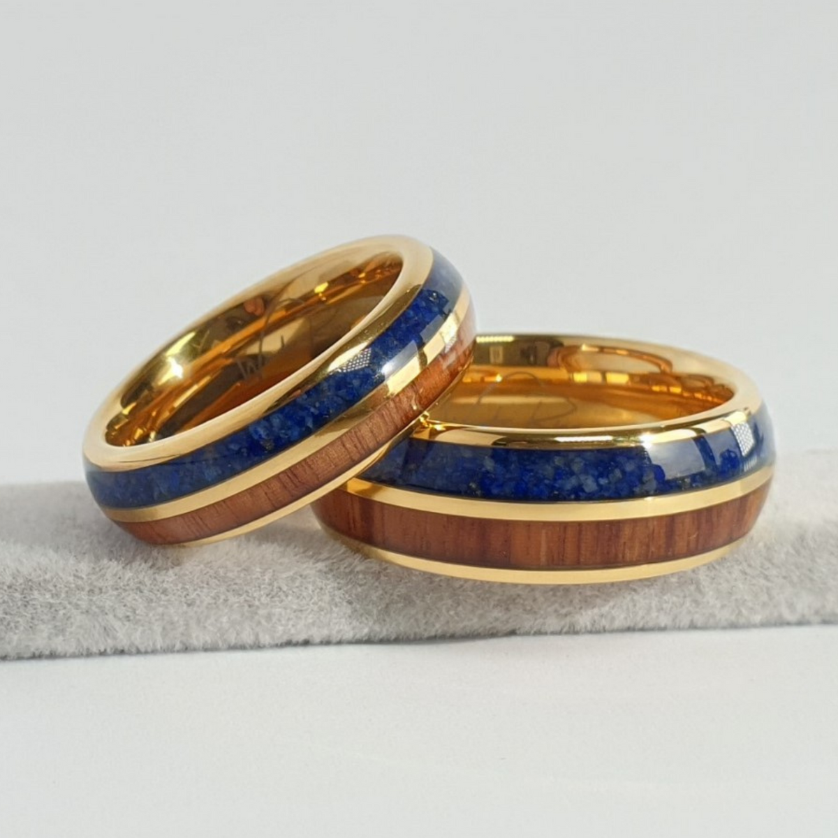 Solid Rings Blue Gold and Blue Polished Tungsten Mens 6mm Wedding Wonder Ring - Rock ...