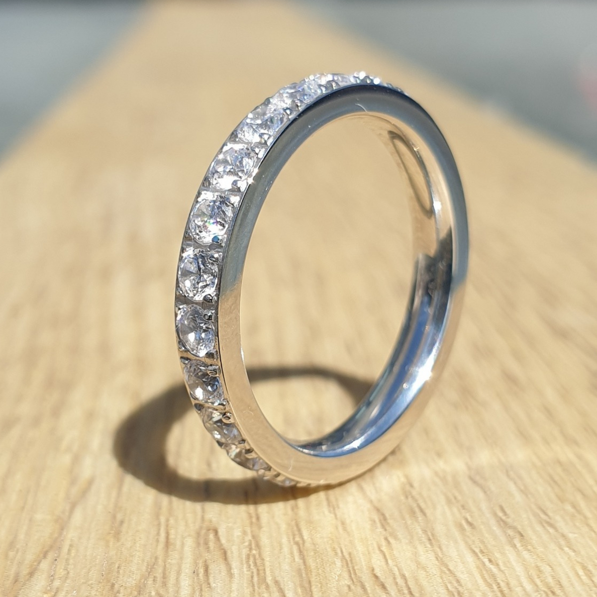 White Gold 3mm Full Glitz Ring