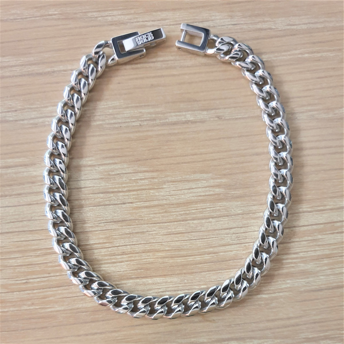 Stainless Steel 6mm Diamond Cut Curb Chain Bracelet