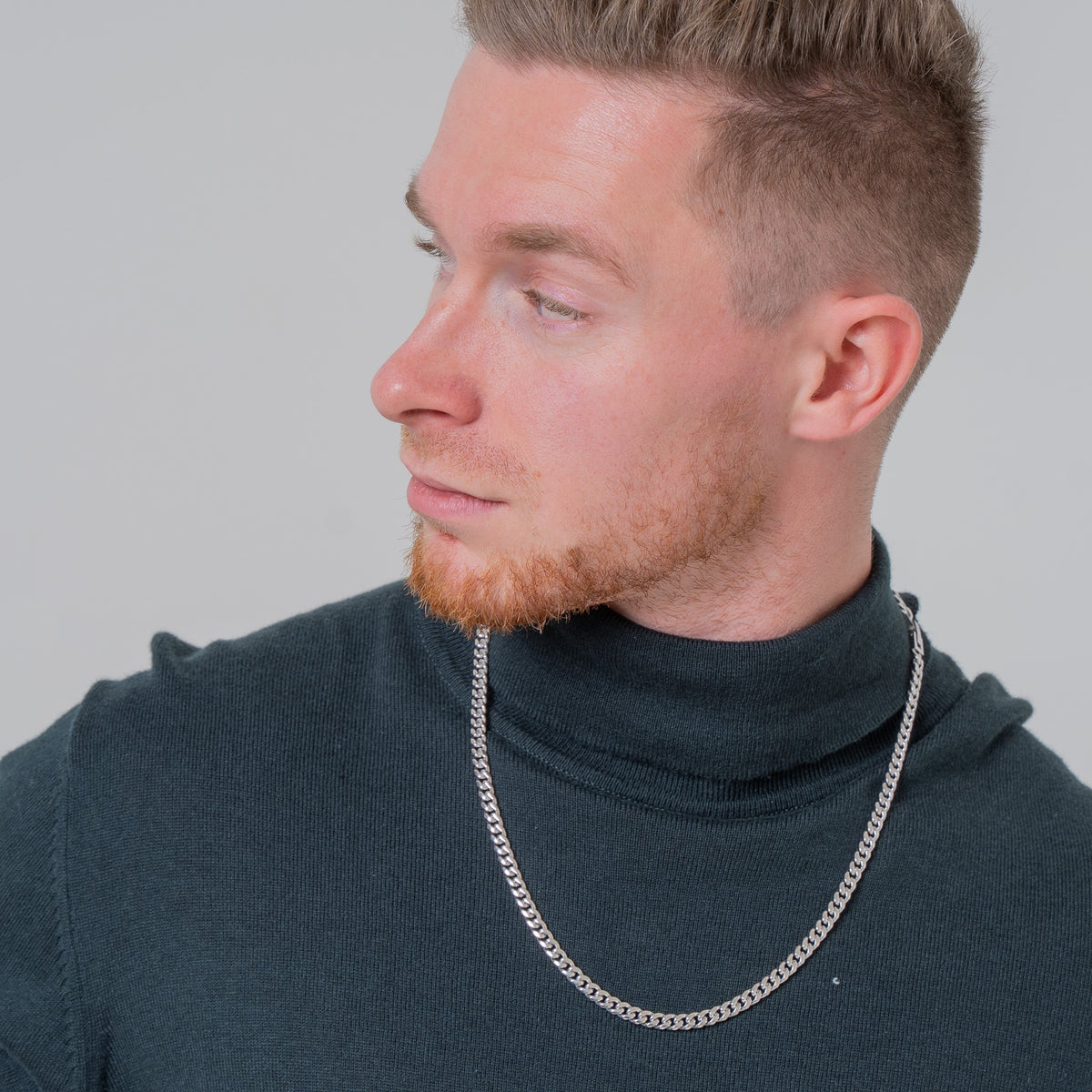 Stainless Steel 6mm Diamond Cut Curb Chain Necklace