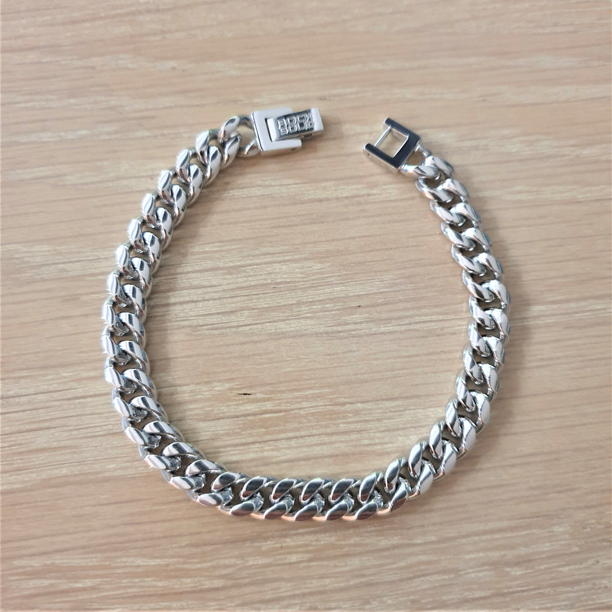 Stainless Steel 8mm Diamond Cut Curb Chain Bracelet