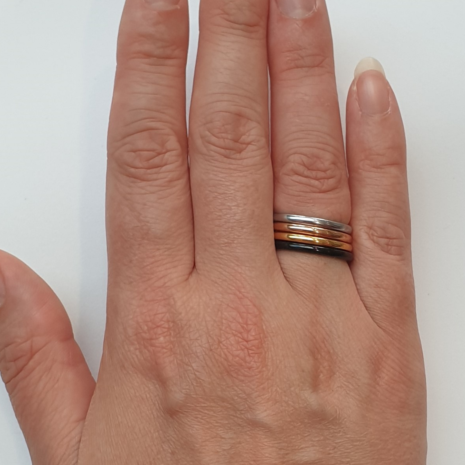 Silver gold rose 2025 gold stackable rings