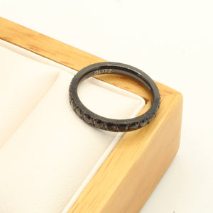 Black Stone Black 3mm Full Glitz Ring