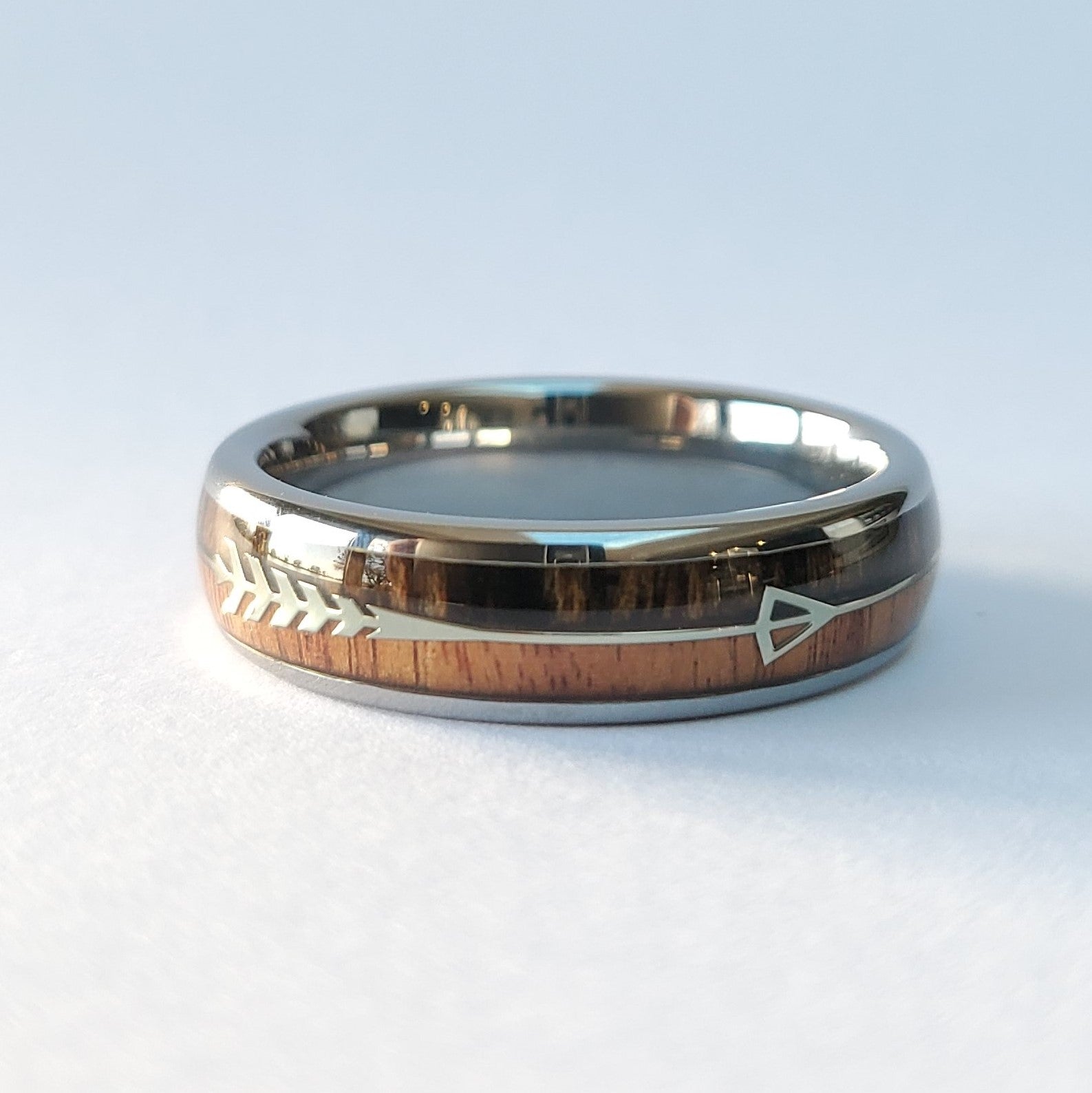 thumbnail image 2 of Bullet Head Arrow Ring For Men - 9mm Wide Stainless Steel Band, Sizes 8-12, Silver/Gold/Black 2 of 10